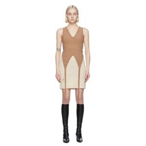 Helmut Lang tan Double Jersey Seamless Bra Tank Top. Size XS / Small